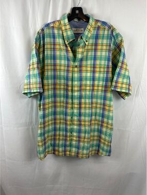 Orvis Men's Large Plaid Button-Up Cotton Shirt